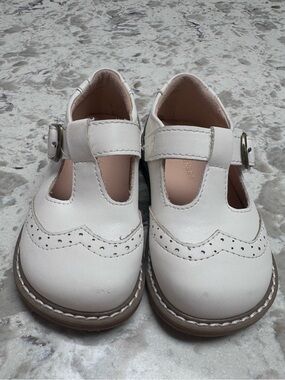 NAADAM Cream T-Strap Brogue Kids Dress Shoes